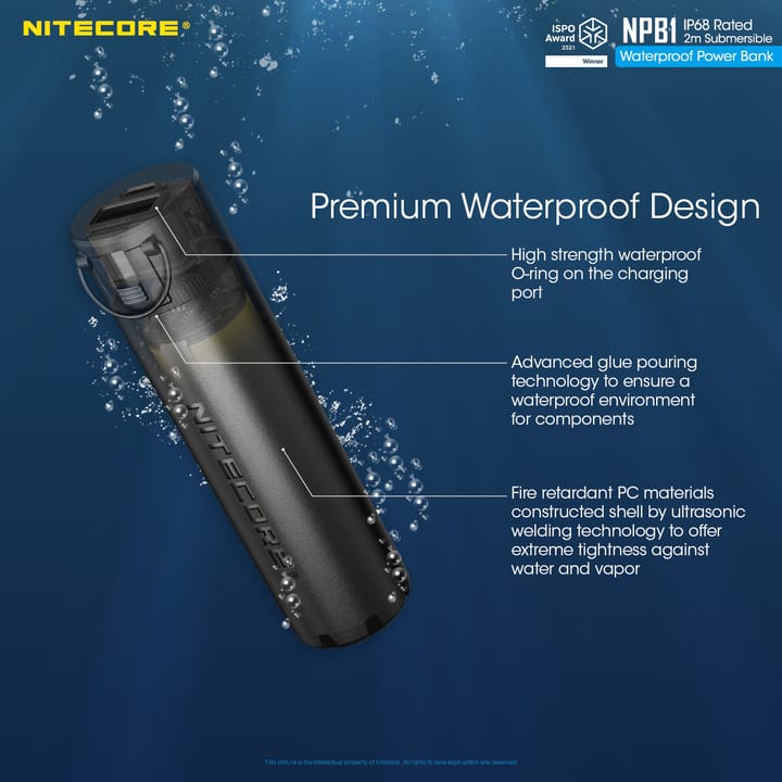 Nitecore Npb1 Waterproof Powerbank 5000 Mah Black Nitecore Nitecore Npb1 Waterproof Powerbank 5000 Mah Black Nitecore