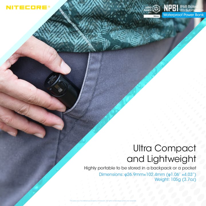 Nitecore Npb1 Waterproof Powerbank 5000 Mah Black Nitecore Nitecore Npb1 Waterproof Powerbank 5000 Mah Black Nitecore