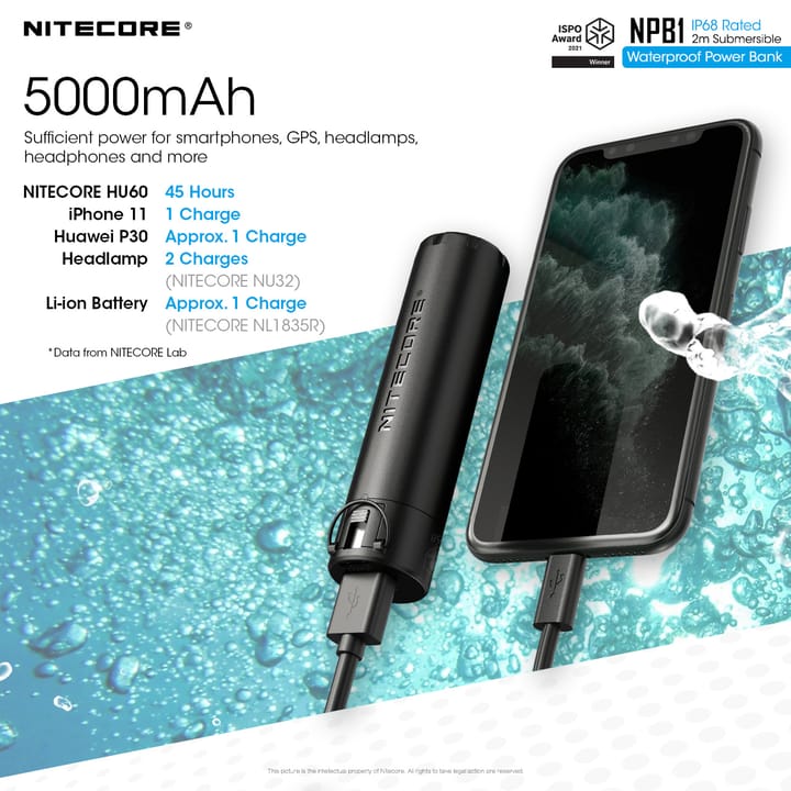 Nitecore Npb1 Waterproof Powerbank 5000 Mah Black Nitecore Nitecore Npb1 Waterproof Powerbank 5000 Mah Black Nitecore
