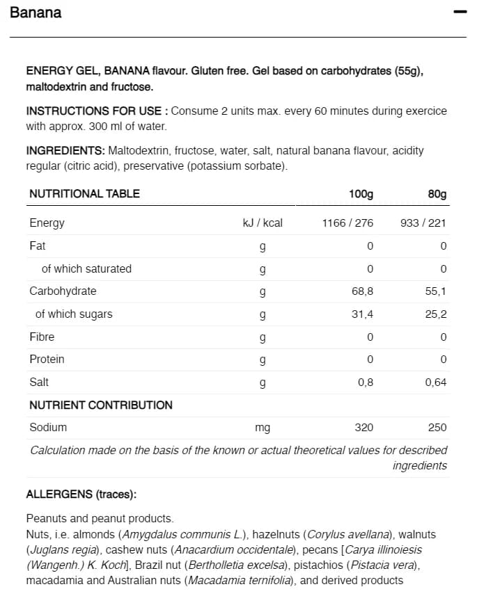 226ERS High Fructose Gel Banan 226ERS
