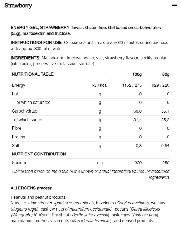 High Fructose Gel Strawberry