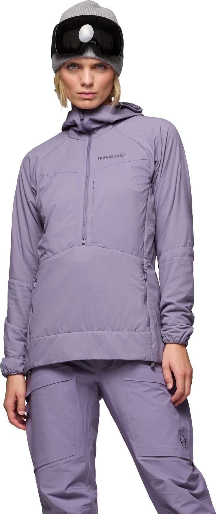 Norrøna Women's Møre Octa Zip Hood  Purple Sage Norrøna