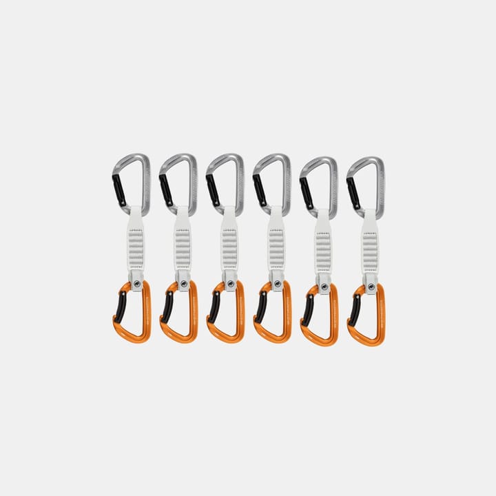 Mammut Sender Keylock 12 cm 6-Pack Quickdraws Straight Gate/Bent Gate, Light Grey-Gold Mammut