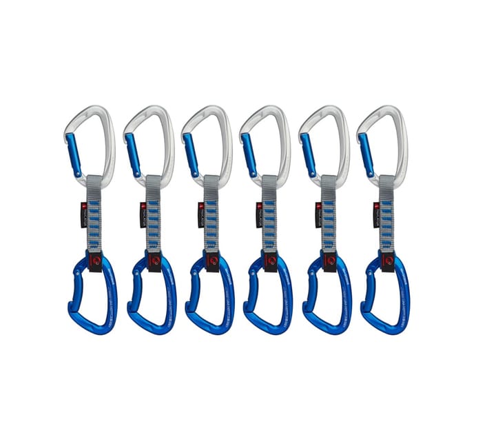 Mammut Crag Keylock 6-Pack Indicator Quickdraws Straight Gate/Bent Gate, Silver-Ultramarine 10 cm Mammut