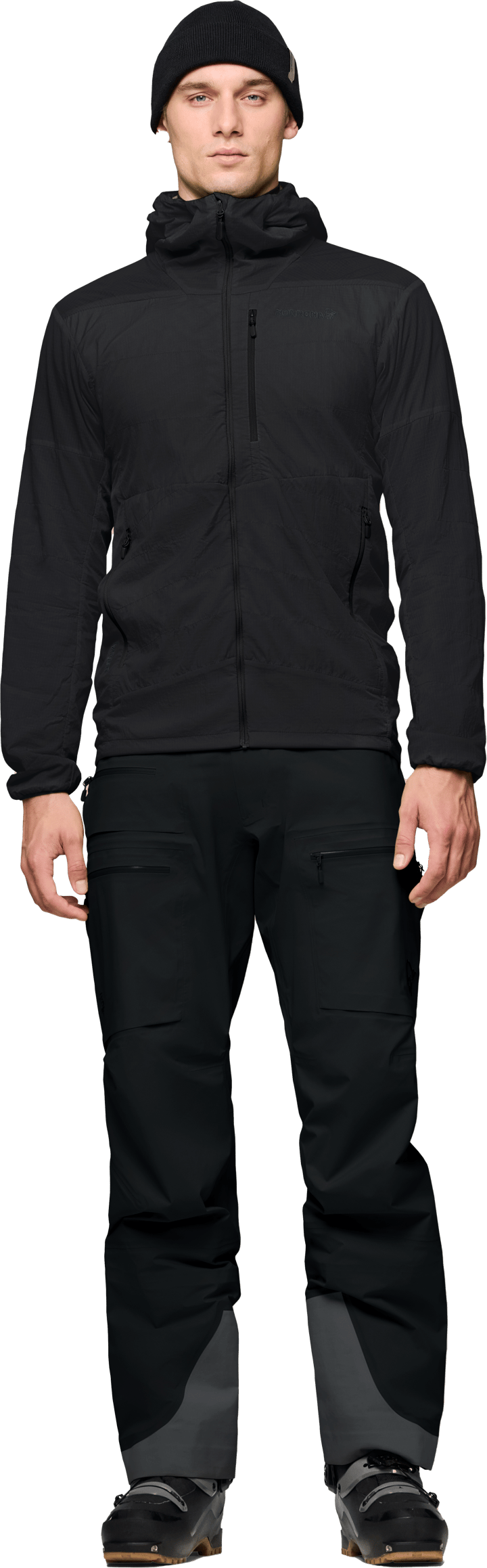 Norrøna Men's Lyngen Thermo100 Active Zip Hood Caviar Black Norrøna