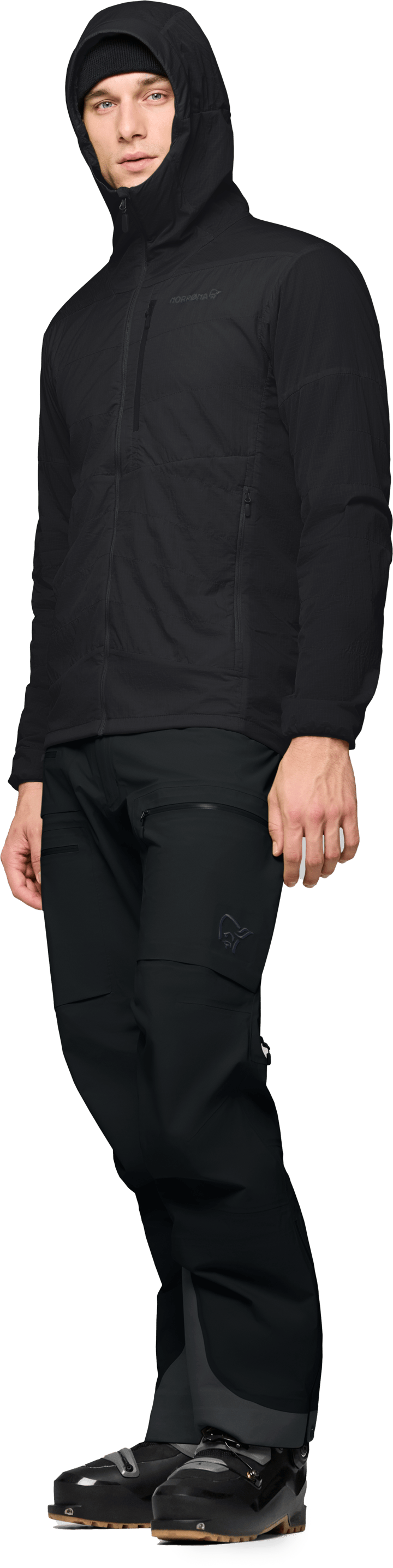 Norrøna Men's Lyngen Thermo100 Active Zip Hood Caviar Black Norrøna