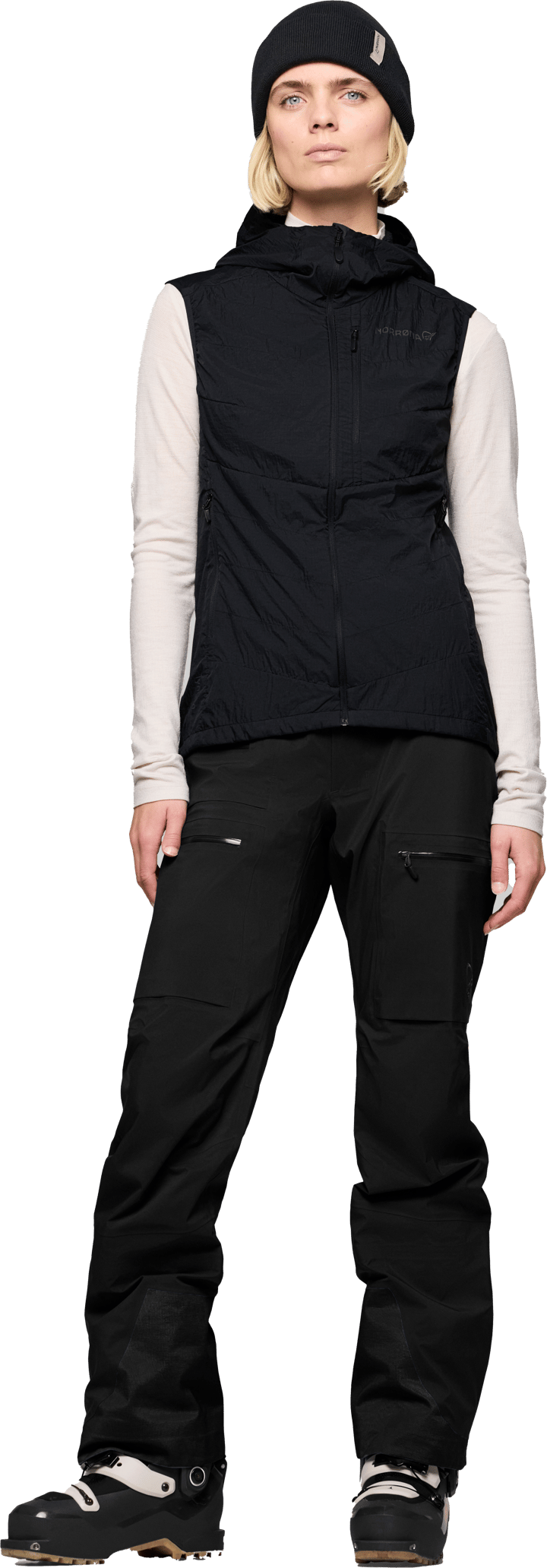 Norrøna Women's Lyngen Thermo100 active Vest Caviar Black Norrøna