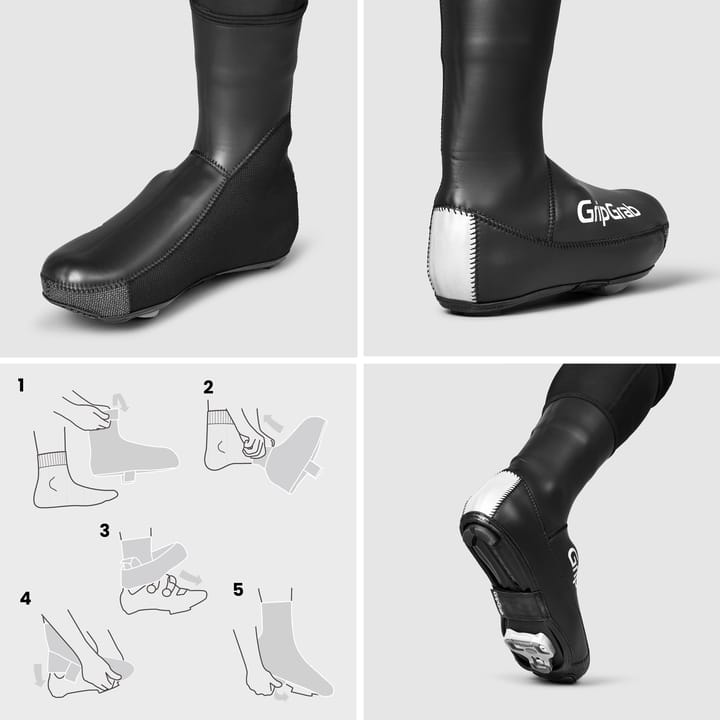 Gripgrab Unisex PACR Waterproof Winter Road Shoe Covers Black Gripgrab