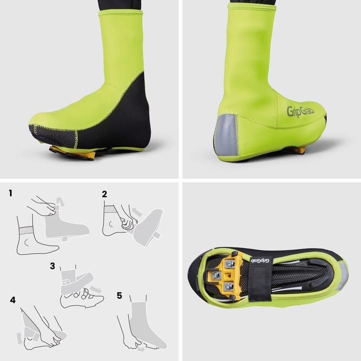 Gripgrab Unisex PACR Waterproof Winter Road Shoe Covers Yellow Hi-vis Gripgrab