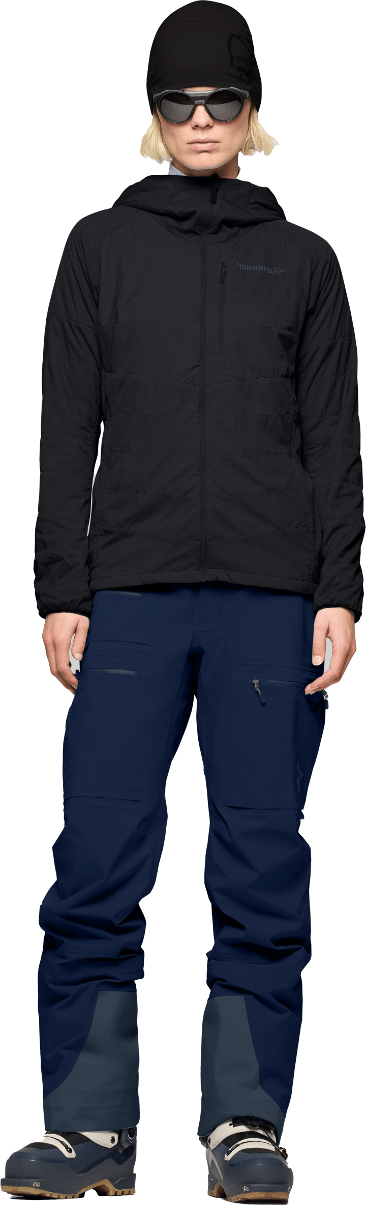Norrøna Women's Lyngen Thermo100 Active Zip Hood Caviar Black Norrøna