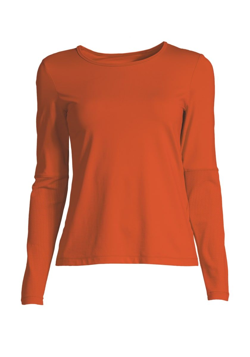 Casall Essential Mesh Detail Long Sleeve Papaya Red