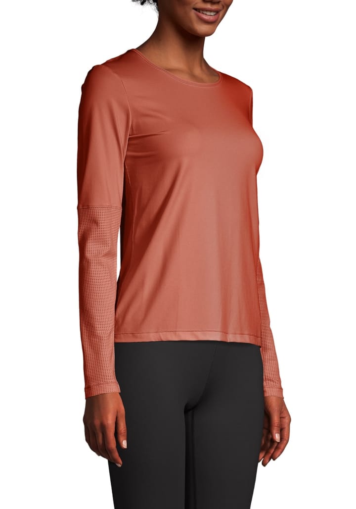 Casall Essential Mesh Detail Long Sleeve Burnt Sienna Red Casall