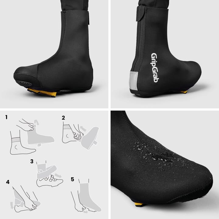 Gripgrab RIDE 2 Waterproof Winter Road Shoe Covers Black Gripgrab