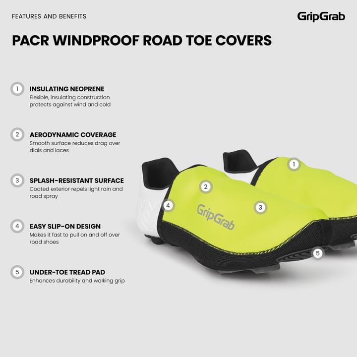 Gripgrab PACR Windproof Toe Covers Yellow Hi-vis Gripgrab