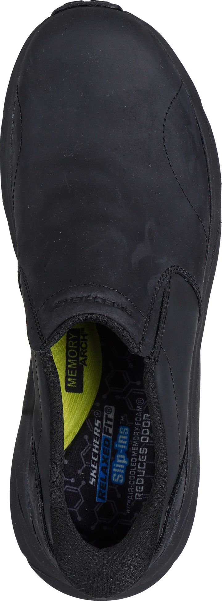 Skechers Men's Leather Round Toe Dual Gore Slip-Ins Black Skechers