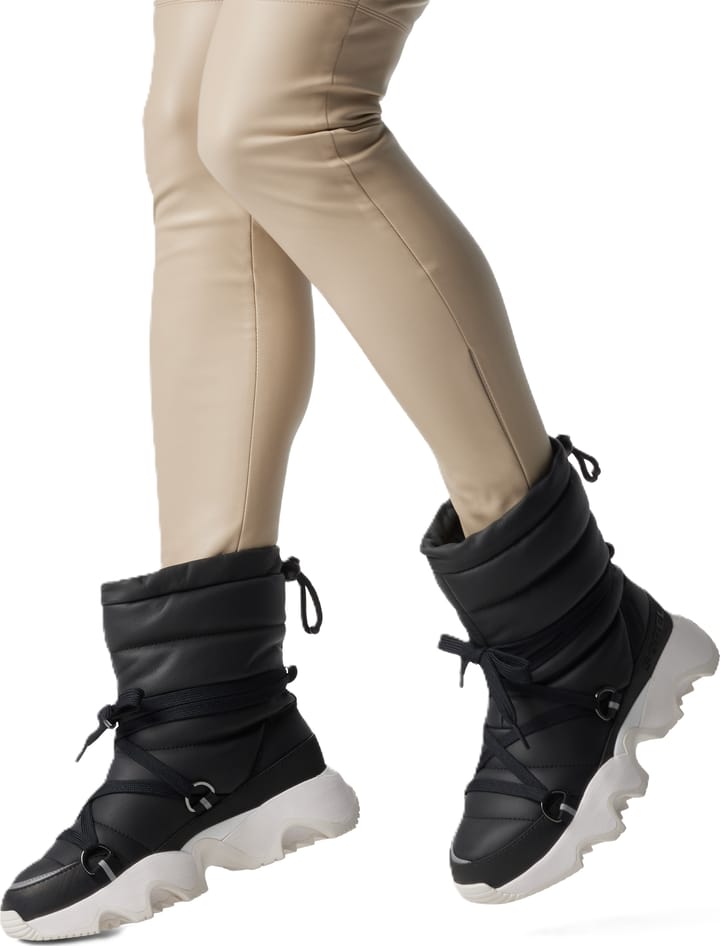 Sorel Women's Kinetic Impact Nxt Mid Boot Waterproof Black, Sea Salt Sorel