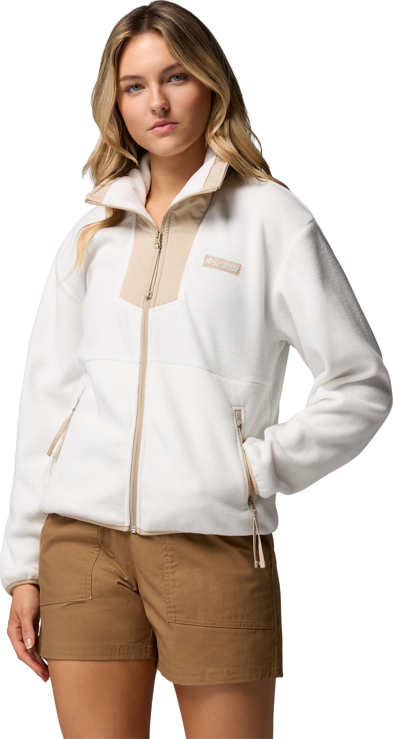 Columbia Women's Sequoia Grove Fleece Jacket Sea Salt, Ancient Fossil