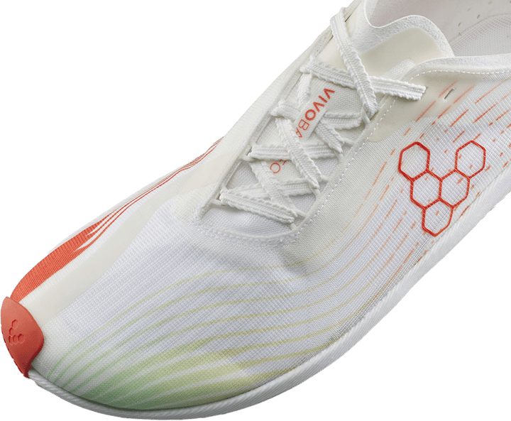 Vivobarefoot Men's Primus Flow Bright White/Neon Orange Vivobarefoot