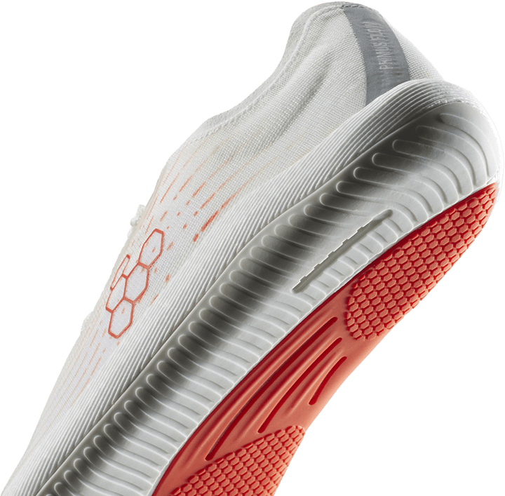 Vivobarefoot Men's Primus Flow Bright White/Neon Orange Vivobarefoot