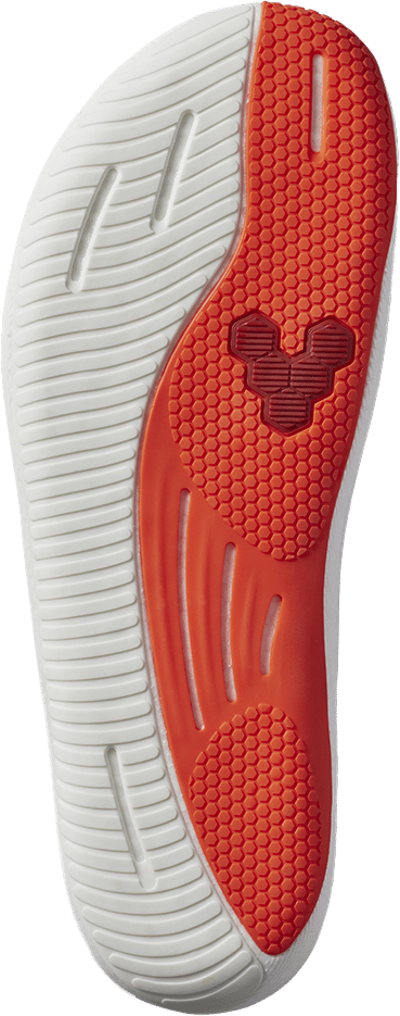 Vivobarefoot Men's Primus Flow Bright White/Neon Orange Vivobarefoot
