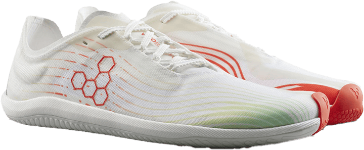 Vivobarefoot Men's Primus Flow Bright White/Neon Orange Vivobarefoot