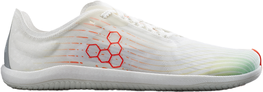 Vivobarefoot Men's Primus Flow Bright White/ Neon Orange Løpesko 41