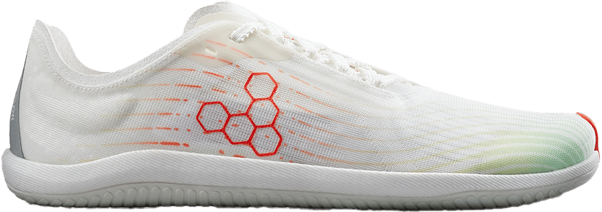 Vivobarefoot Men's Primus Flow Bright White/Neon Orange