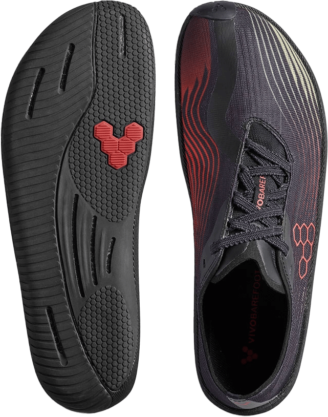 Vivobarefoot Men's Primus Flow Obsidian/Cherry Tomato Vivobarefoot