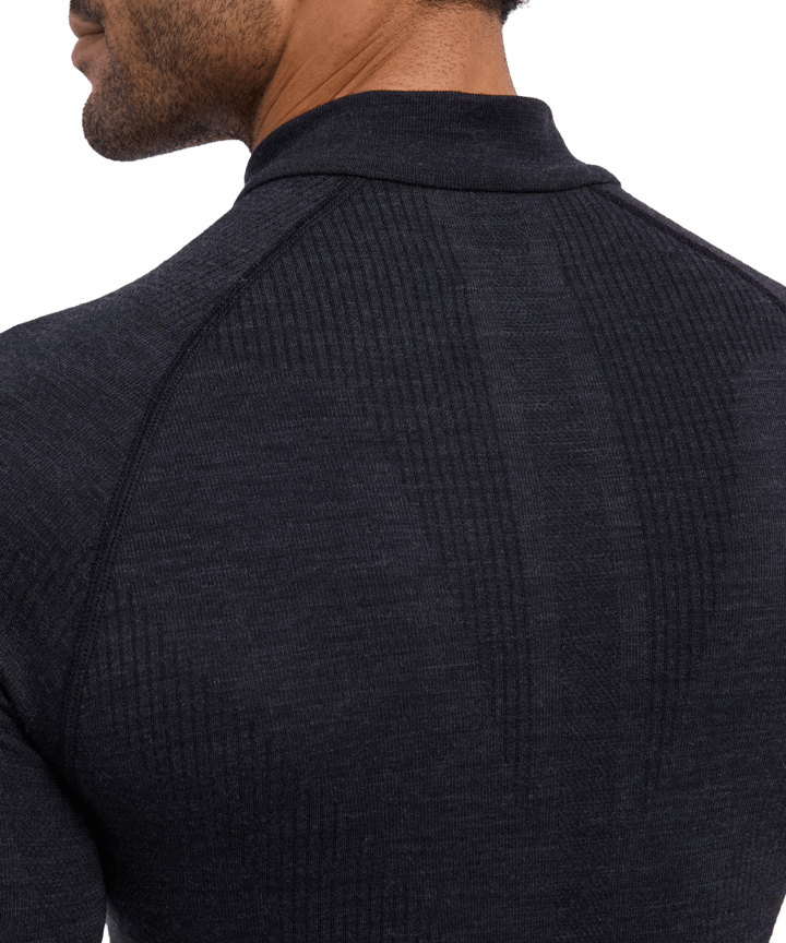 Falke Men's Long Sleeve Zip Wool-Tech Black Falke