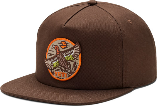 Yeti Built For The Wild Duck Flat Brim Hat Dark Brown Kapser OneSize
