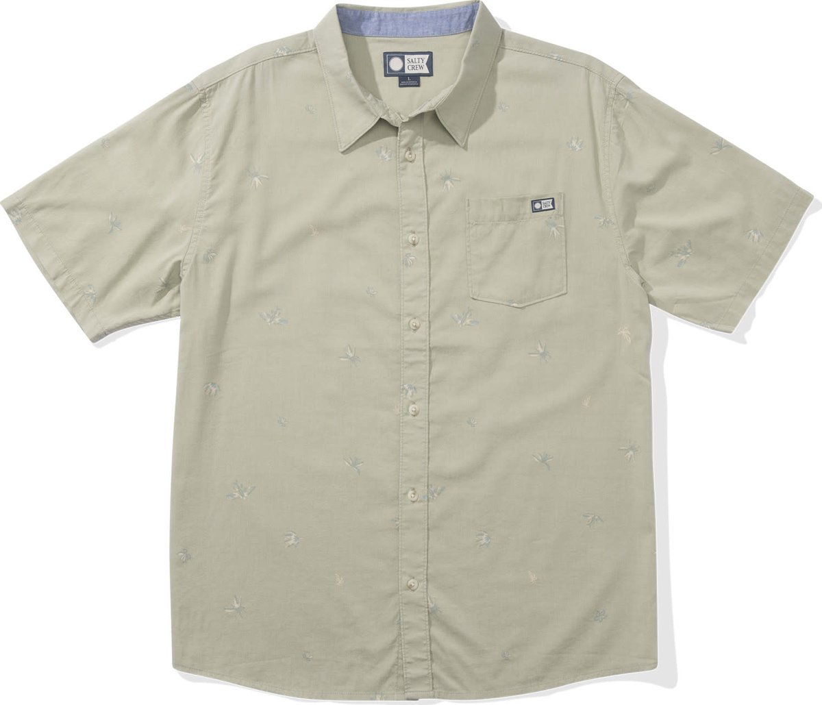 Salty Crew Men's Small Kine Short Sleeve Button Up Sage
