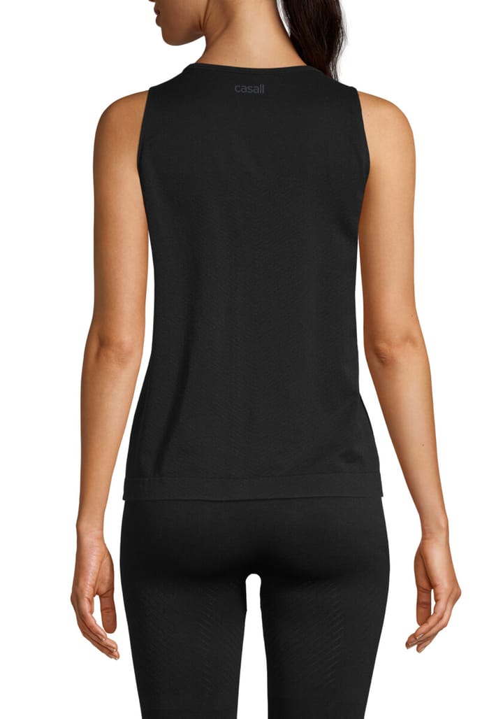 Casall Seamless Blocked Tank Black Casall