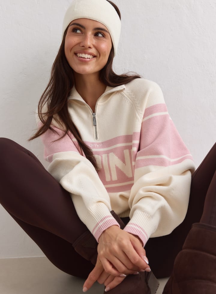 Aim'n Women's Alpine Knitted Half Zip Pink Frost Aim'n