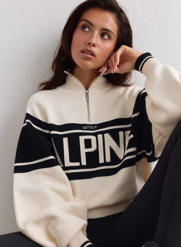 Aim'n Women's Alpine Knitted Half Zip Black/white Aim'n