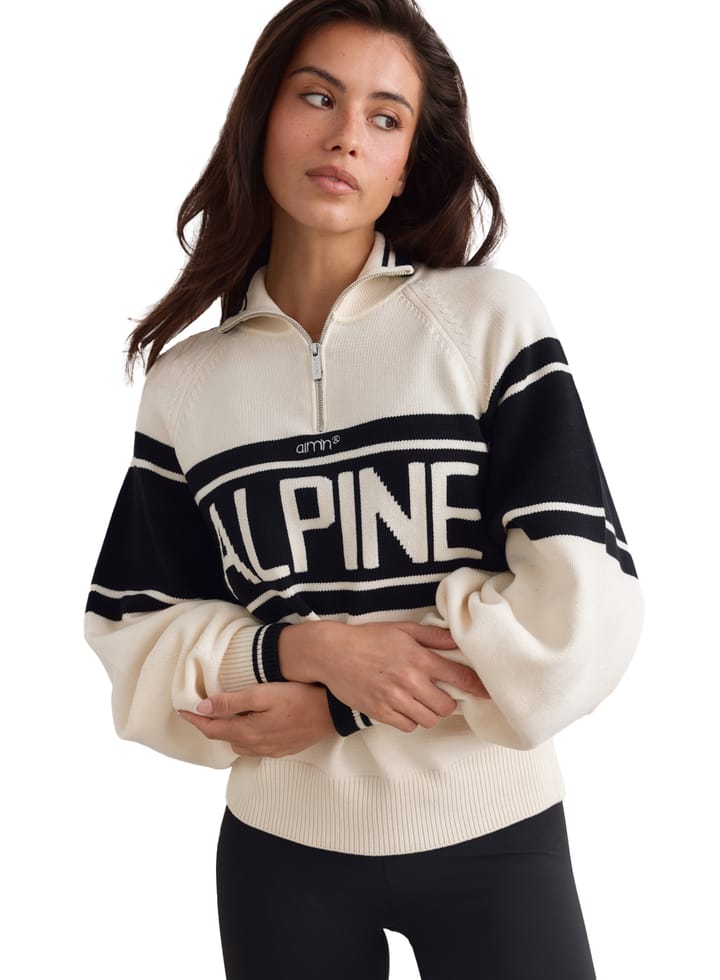 Aim'n Women's Alpine Knitted Half Zip Black/white Aim'n