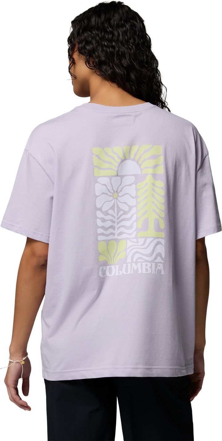 Columbia Women's Rolling Bend Graphic Oversized T-Shirt Lavender Pearl, Floral Groove Columbia