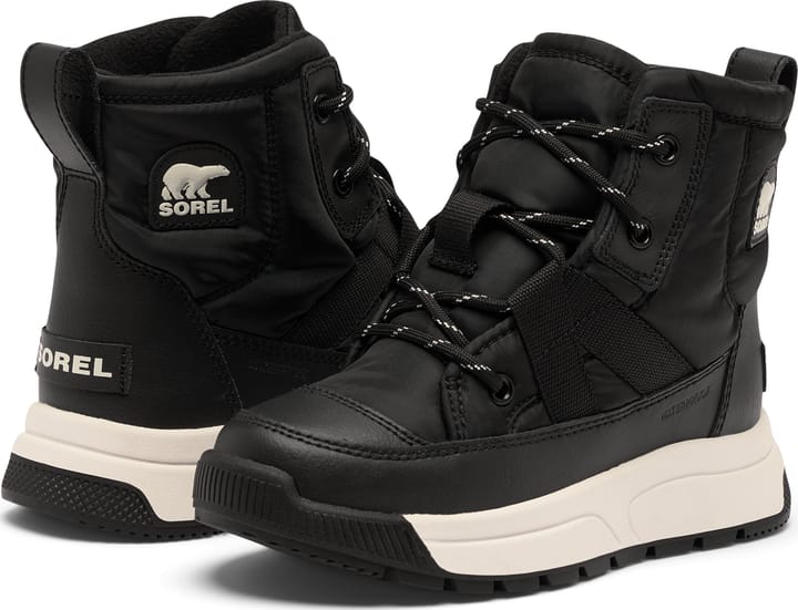 Sorel Youth Whitney™ III Mid Waterproof Black, Sea Salt Sorel