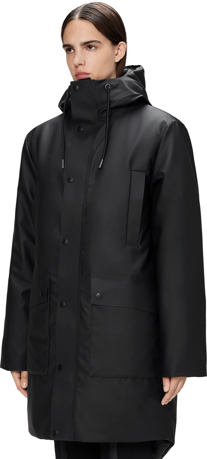 Rains Unisex Nome Long Parka W3T3 Black Rains