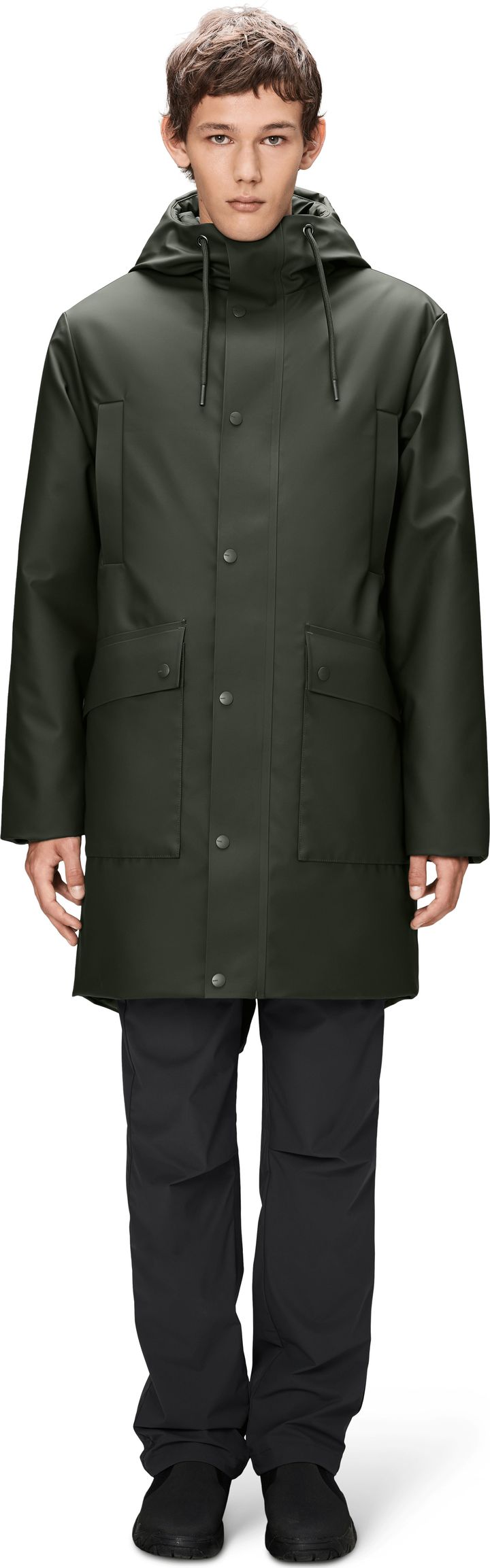 Rains Unisex Nome Long Parka W3T3 Green Rains Rains Unisex Nome Long Parka W3T3 Green Rains