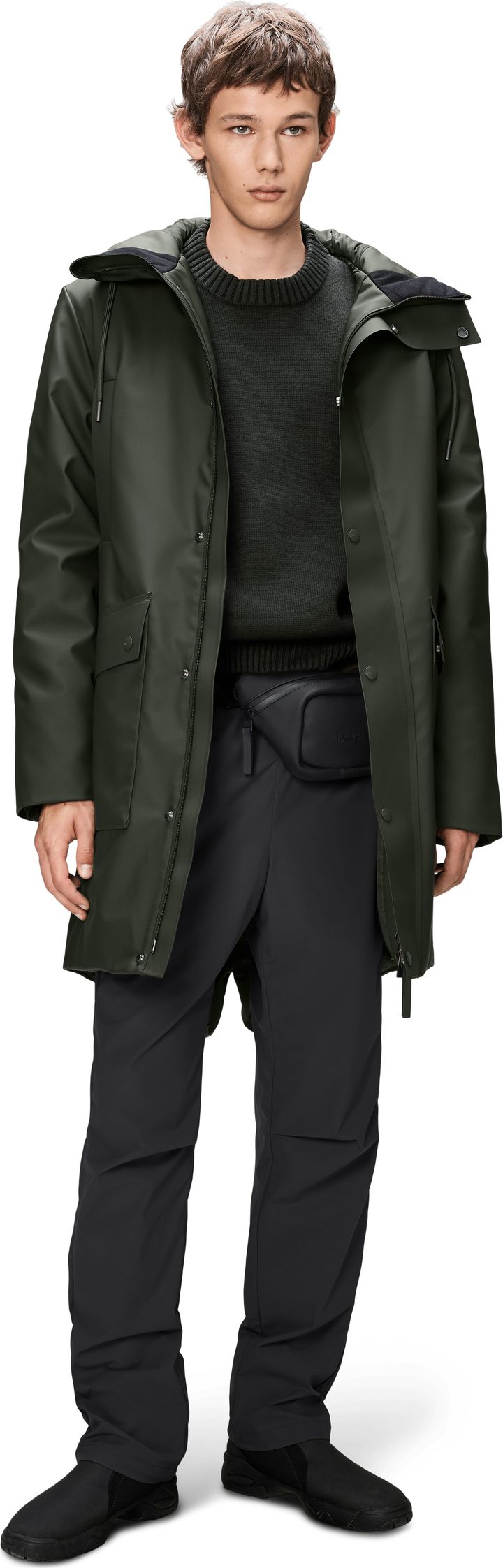 Rains Unisex Nome Long Parka W3T3 Green Rains