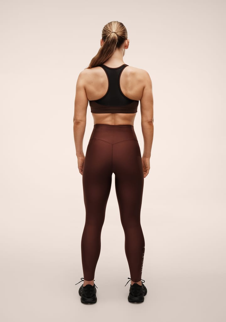 Casall Women's Graphic Sport Tights Dark Brown Casall