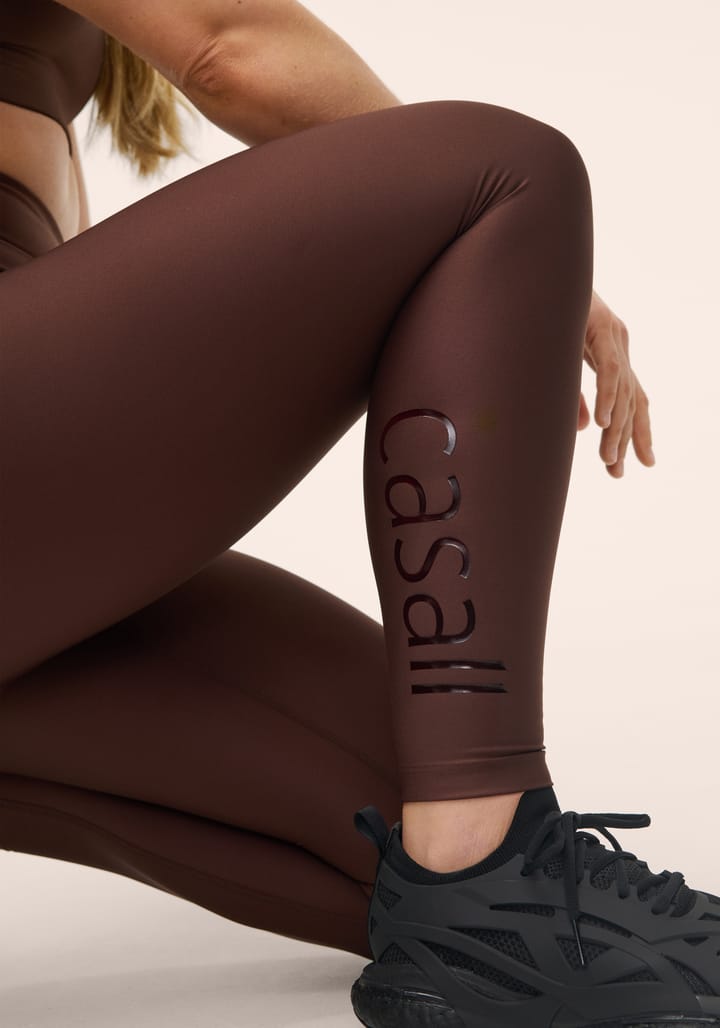 Casall Women's Graphic Sport Tights Dark Brown Casall