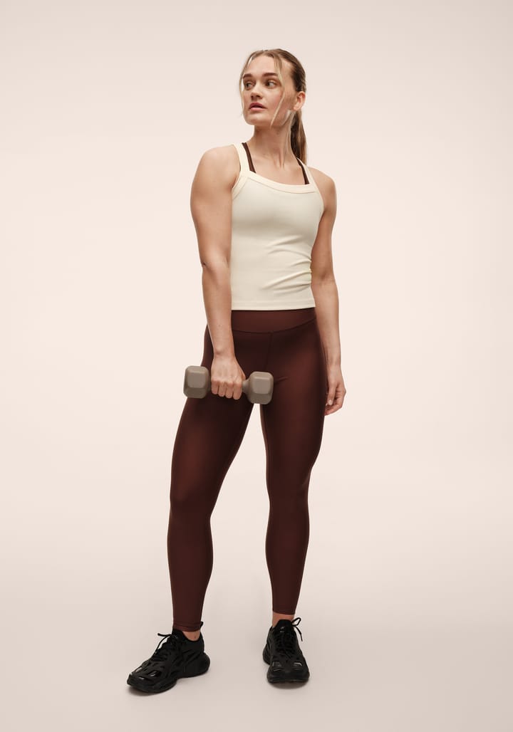 Casall Women's Graphic Sport Tights Dark Brown Casall