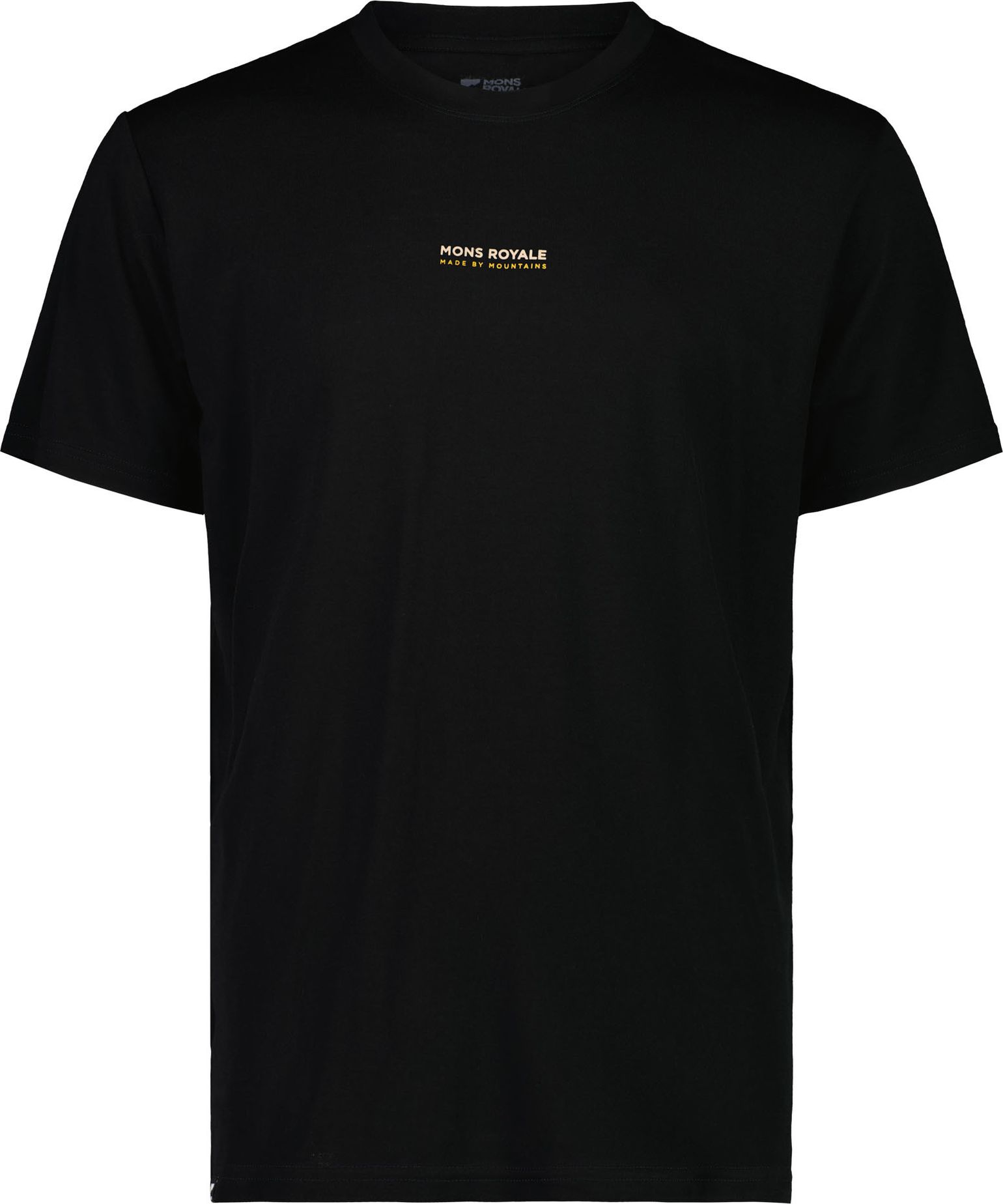 Mons Royale Men's Icon Merino Air-Con T-Shirt Black With Big Logo Back