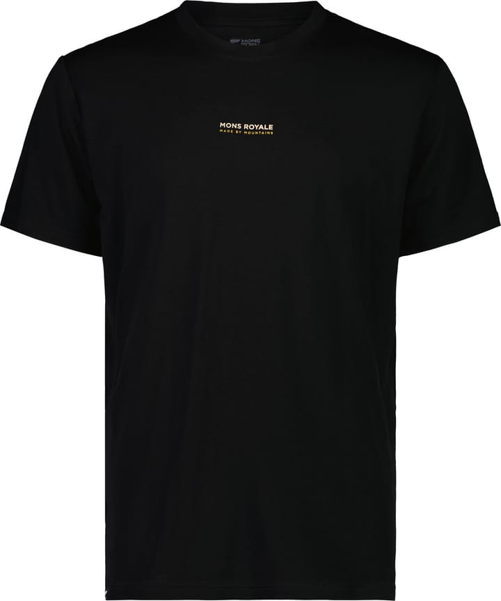 Mons Royale Men's Icon Merino Air-Con T-Shirt Black With Big Logo Back Mons Royale Mons Royale Men's Icon Merino Air-Con T-Shirt Black With Big Logo Back Mons Royale