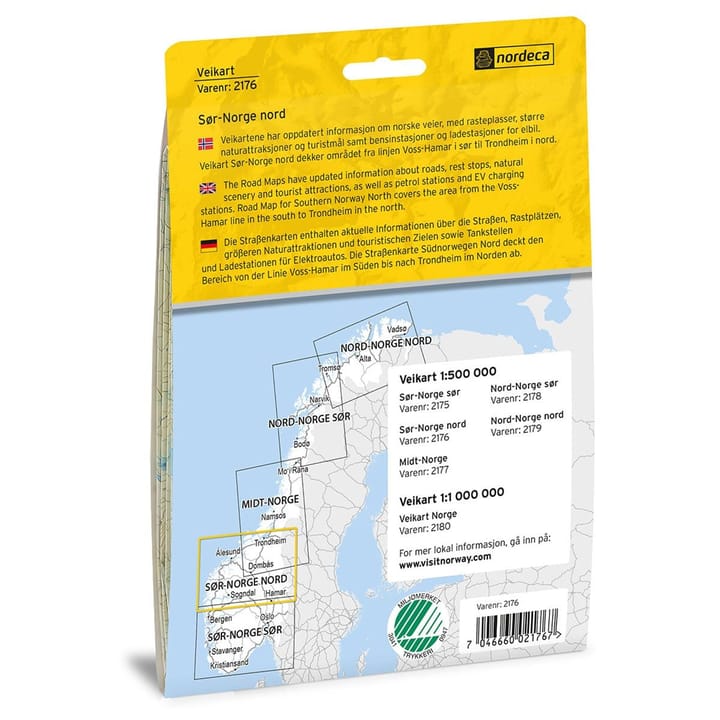 Nordeca Veikart Sør-Norge Nord 1:500 000 Veikart 1:500 000 Ugland IT