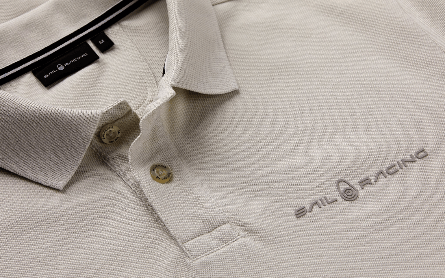 Sail Racing Men's Bowman Logo Polo Ecru