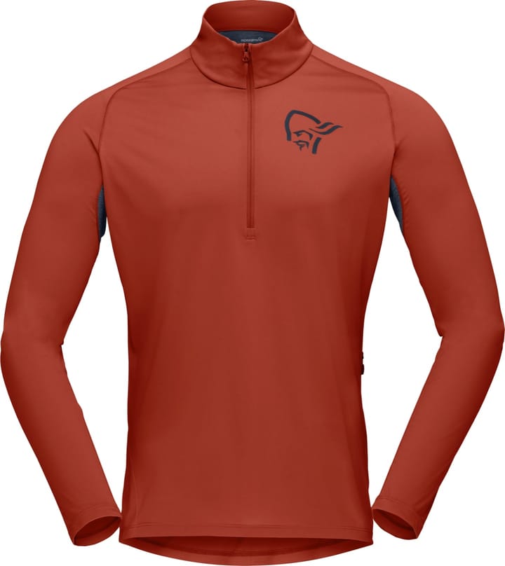 Norrøna Fjørå Equaliser Long Sleeve Zip Top M's Rooibos Tea/Indigo Night Norrøna
