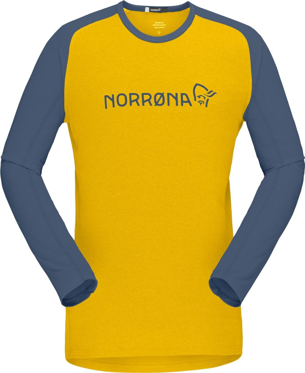 Norrøna Fjørå Equaliser Lightweight Long Sleeve (M) Sulphur/Vintage Indigo