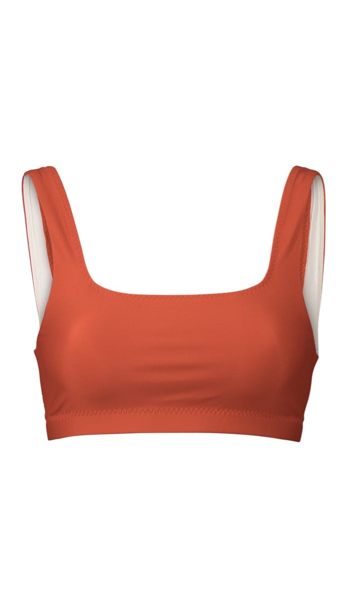 Casall Square Neck Bikini Top Dk Papaya Red Casall